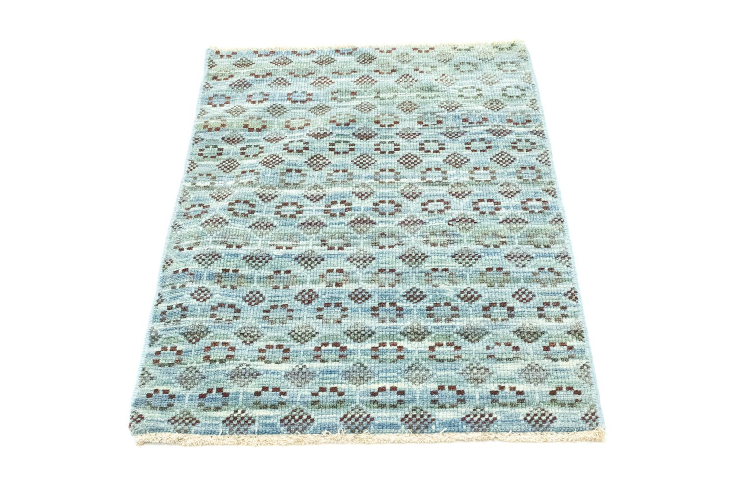 Alfombra de lana - 92 x 63 cm - azul claro