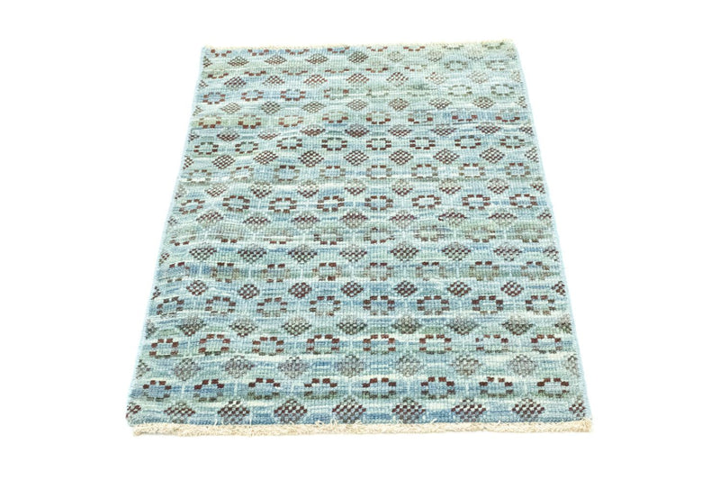 Alfombra de lana - 92 x 63 cm - azul claro