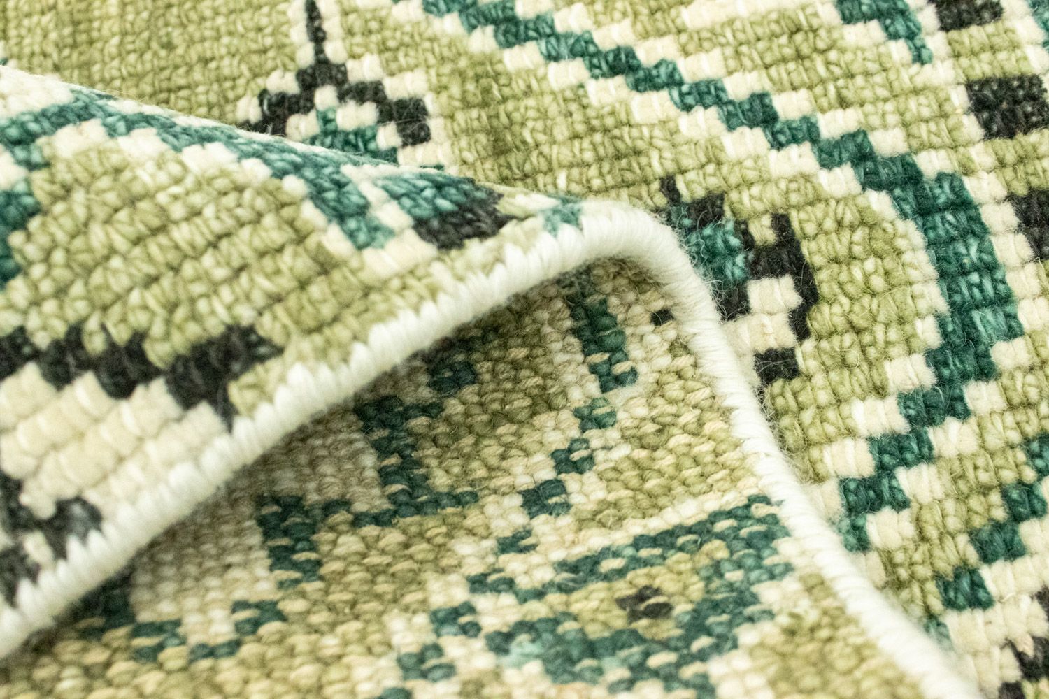 Alfombra de lana - 87 x 64 cm - verde