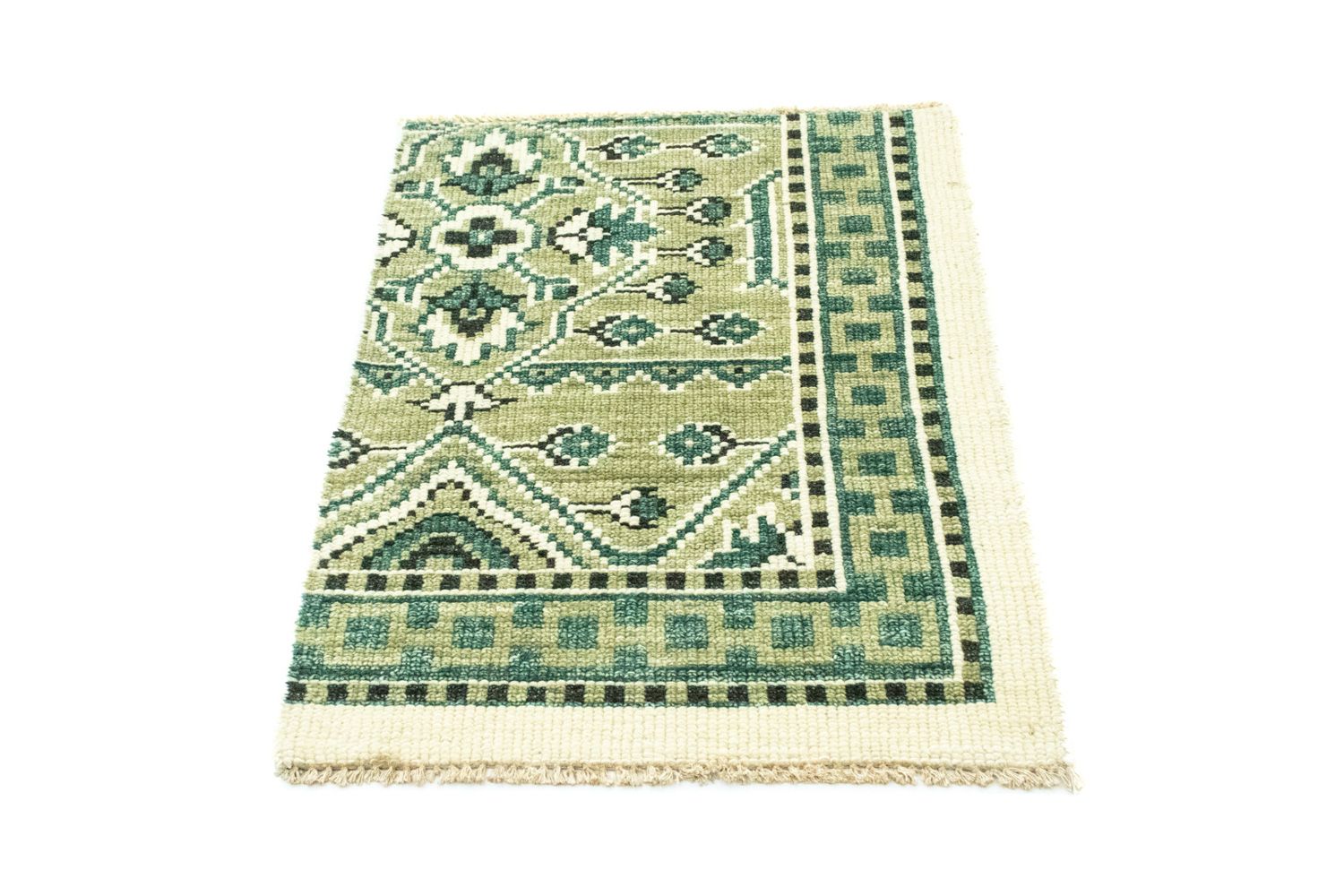 Alfombra de lana - 87 x 64 cm - verde