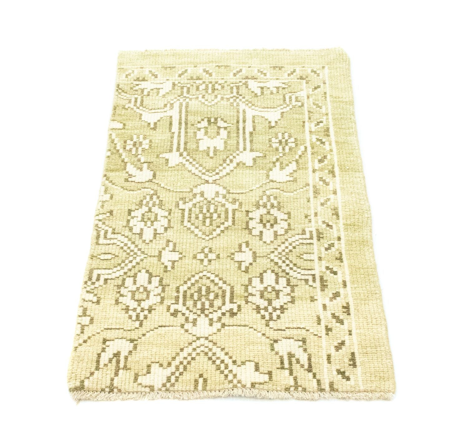 Alfombra de lana - 100 x 60 cm - verde claro