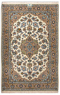 Alfombra persa - Keshan - 125 x 79 cm - beige