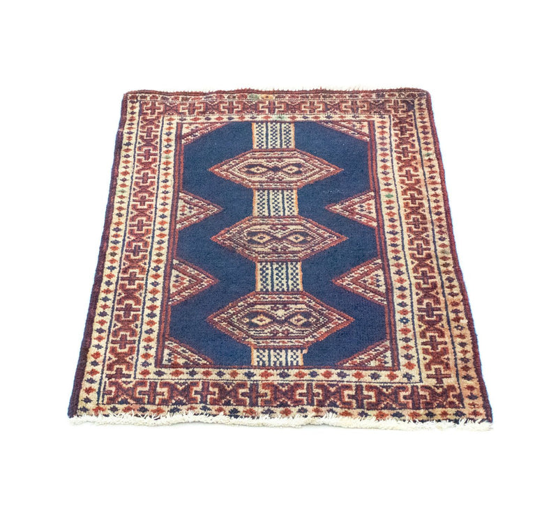 Alfombra Turkaman - 83 x 63 cm - azul
