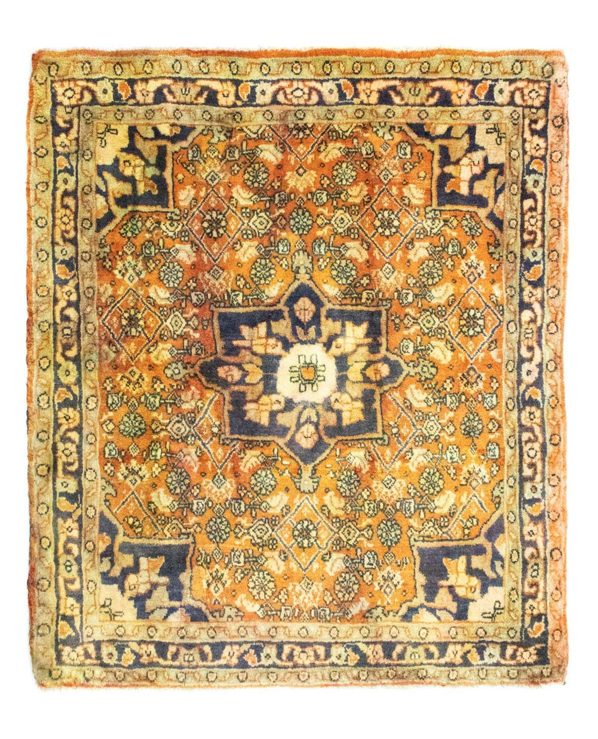 Alfombra persa - Bidjar - 85 x 75 cm - naranja