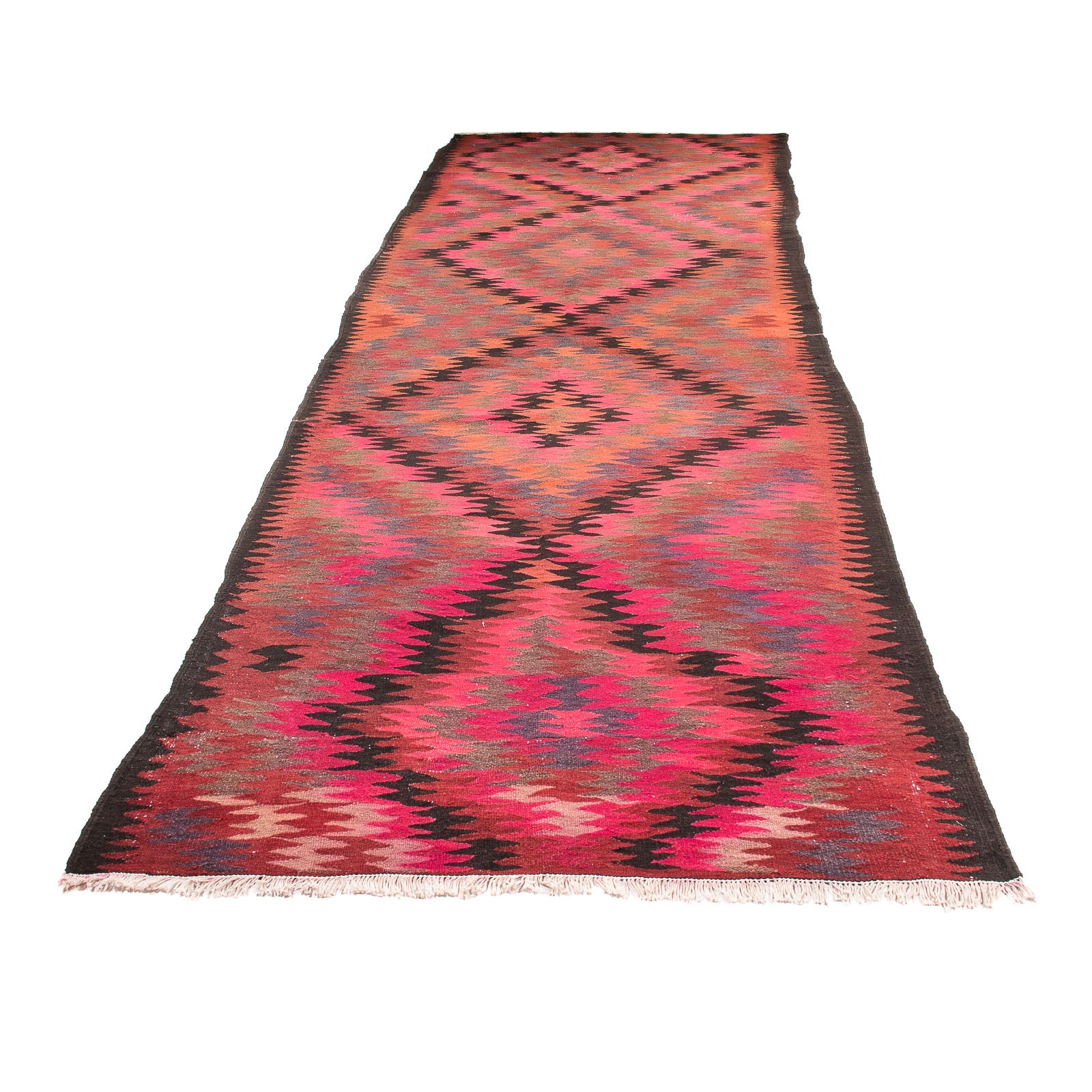 Alfombra de pasillo Alfombra Kelim - Antigua - 420 x 130 cm - multicolor