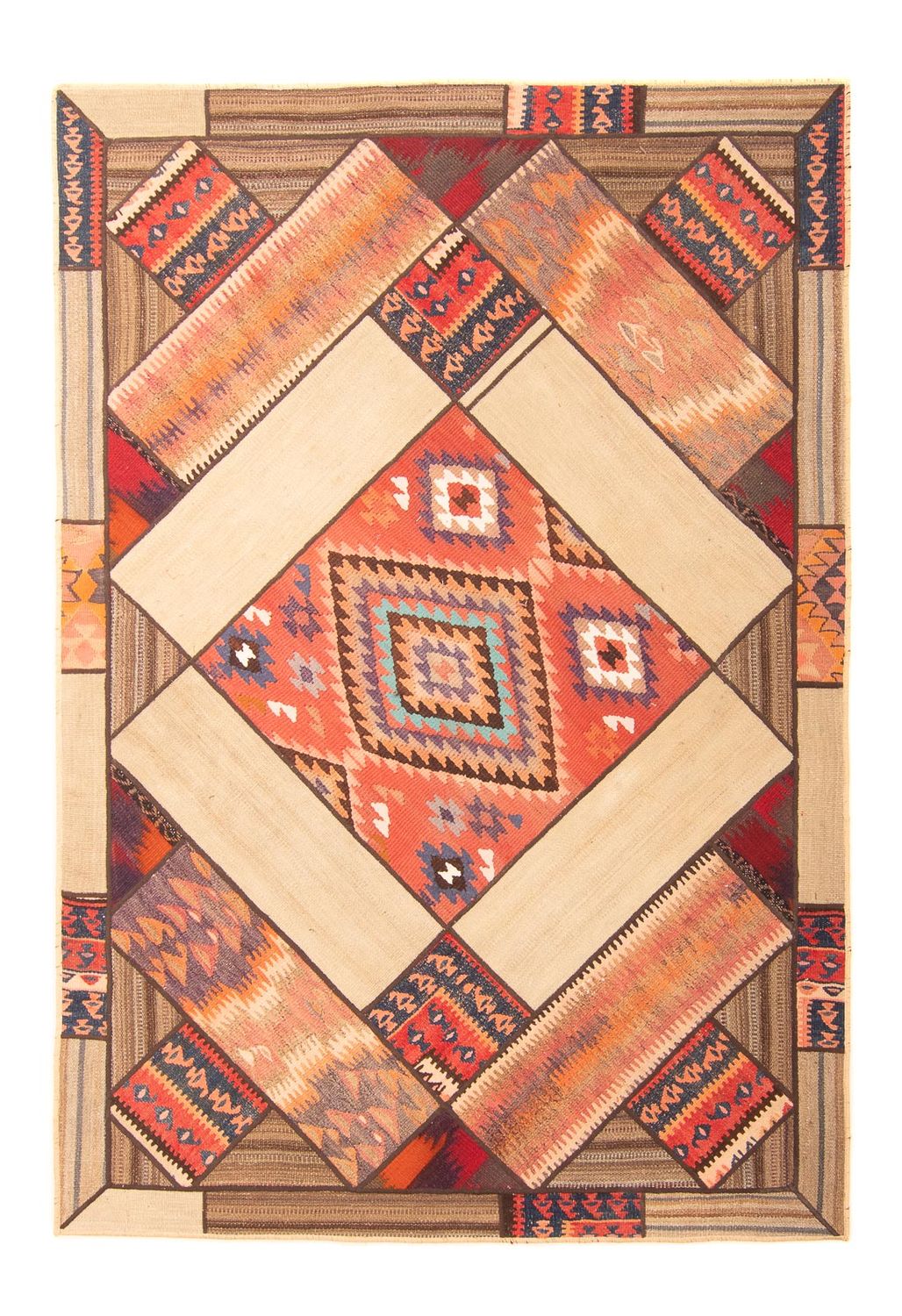 Alfombra de patchwork - 230 x 160 cm - multicolor