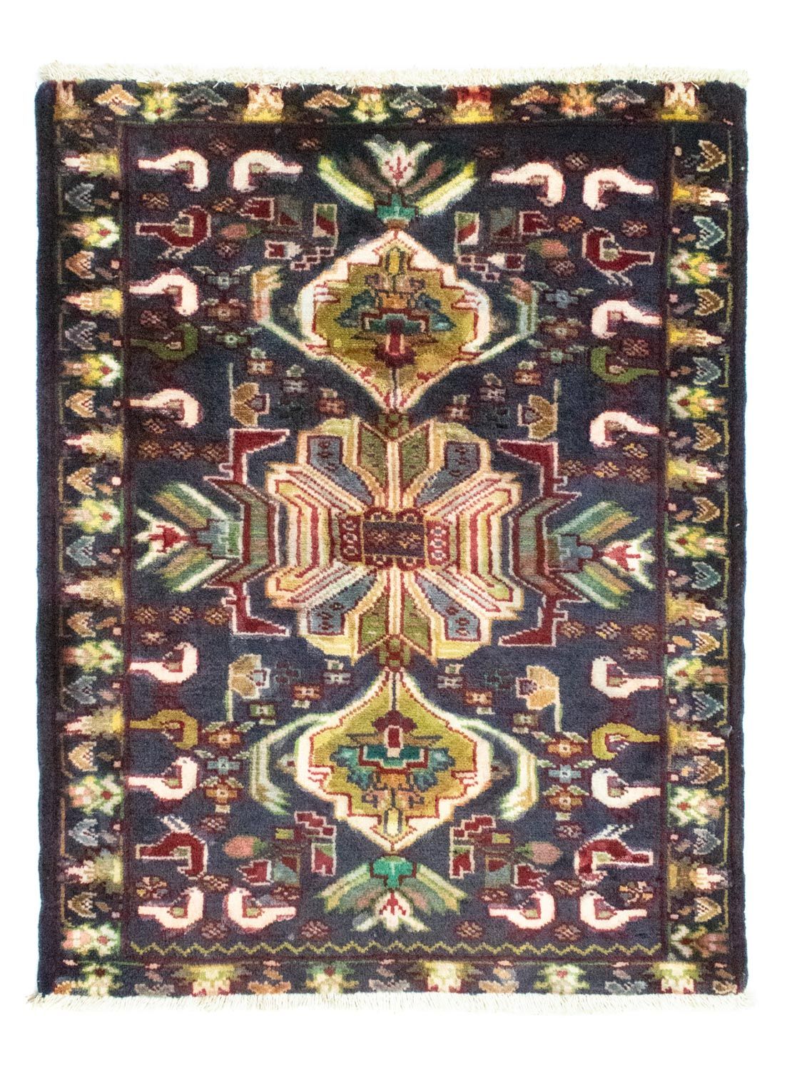 Alfombra Turkaman - 86 x 70 cm - azul oscuro