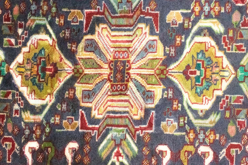 Alfombra Turkaman - 86 x 70 cm - azul oscuro