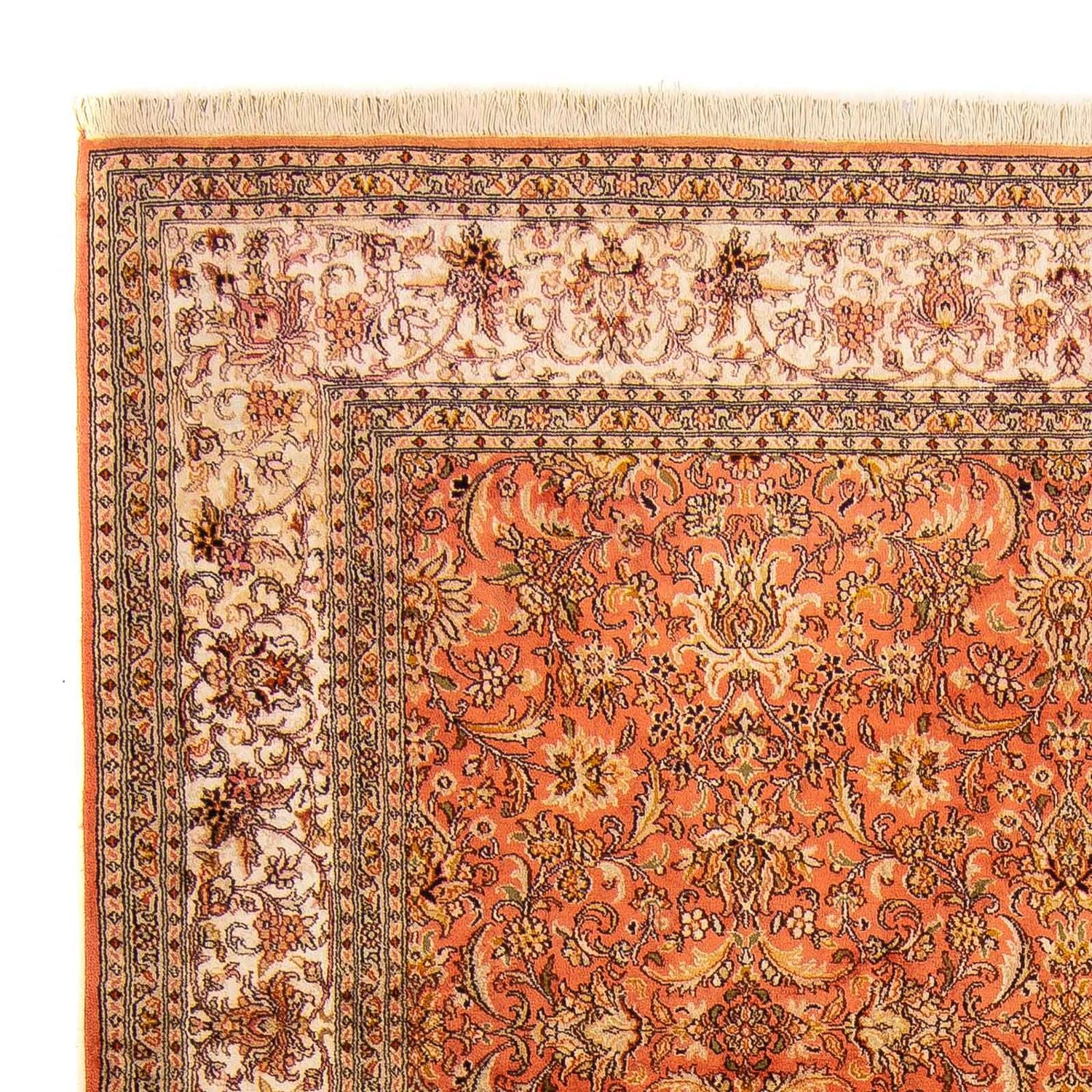Alfombra de seda - Seda de Cachemira - 276 x 187 cm - óxido