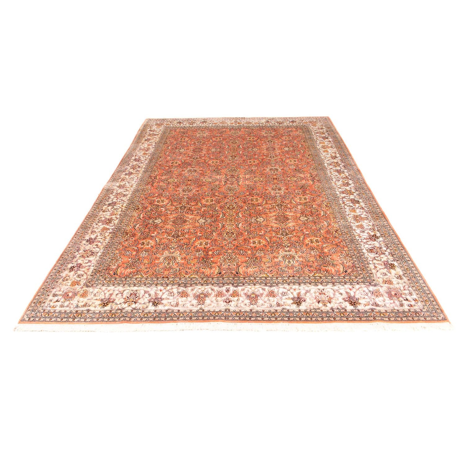 Alfombra de seda - Seda de Cachemira - 276 x 187 cm - óxido
