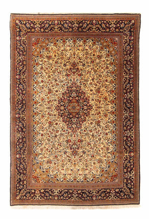 Alfombra persa - Ghom - 210 x 145 cm - beige