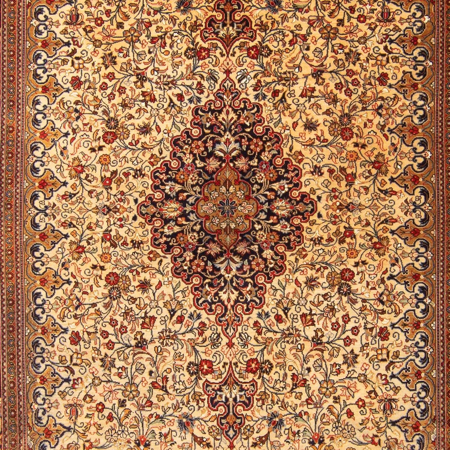 Alfombra persa - Ghom - 210 x 145 cm - beige
