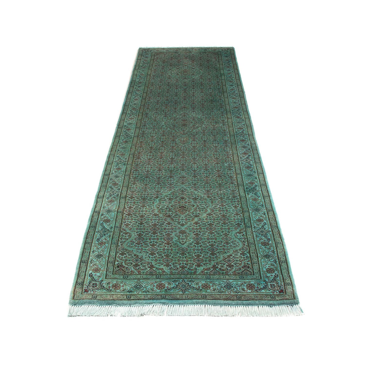 Alfombra de pasillo Alfombra oriental - Tabriz - 305 x 84 cm - verde