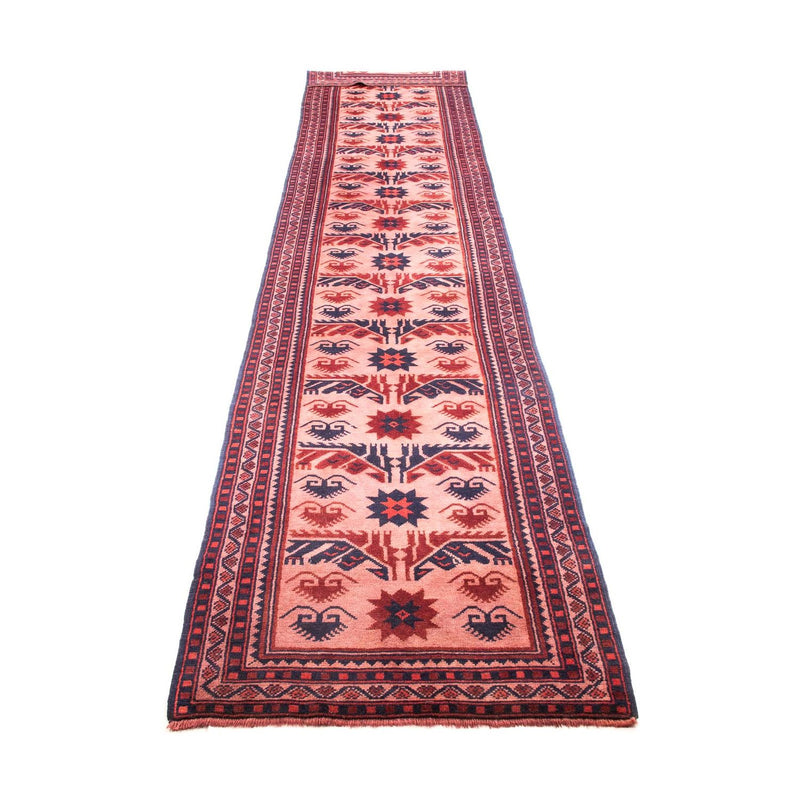 Alfombra de pasillo Alfombra Kelim - Oriental - 400 x 75 cm - rojo claro