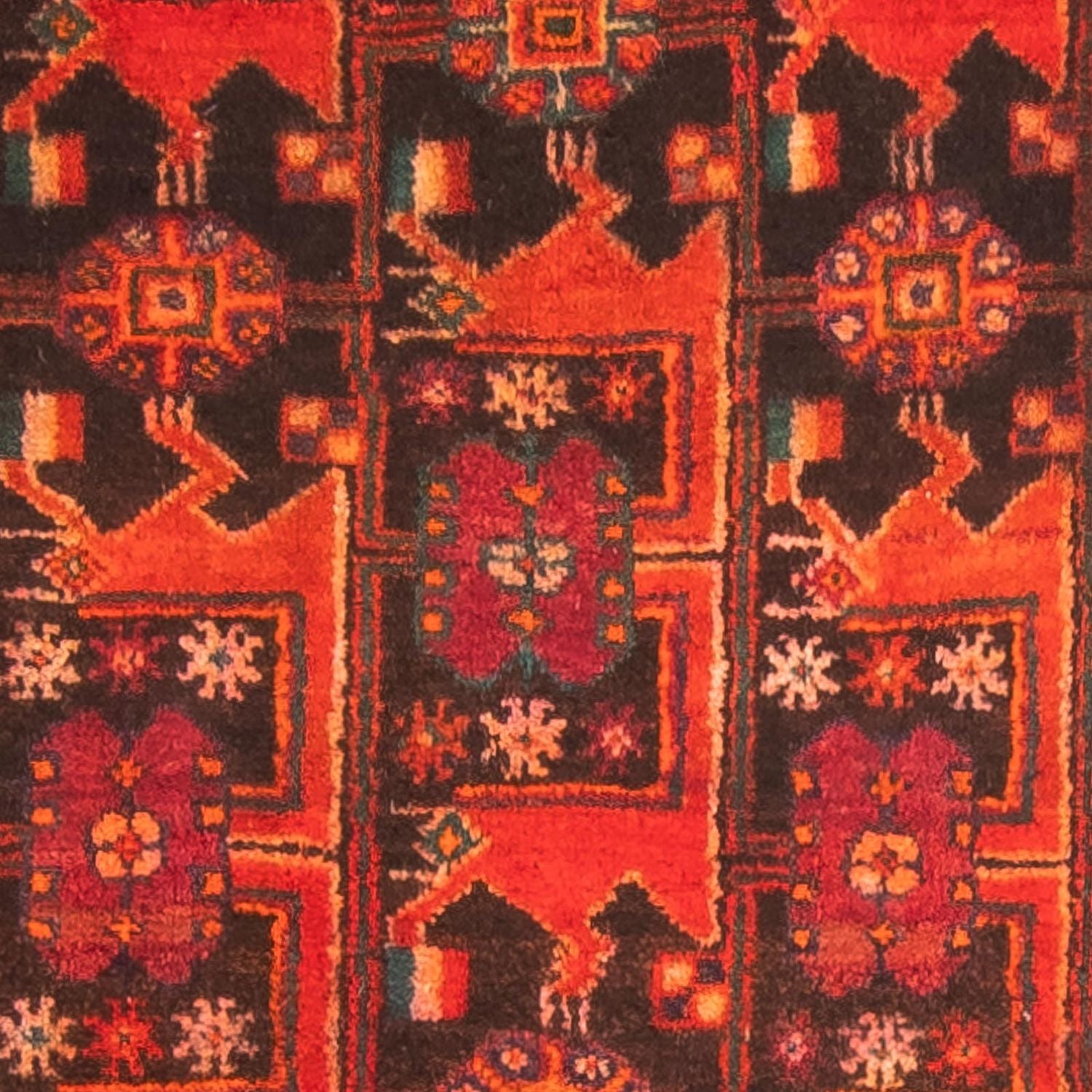 Alfombra persa - Nómada - 297 x 154 cm - rojo oscuro