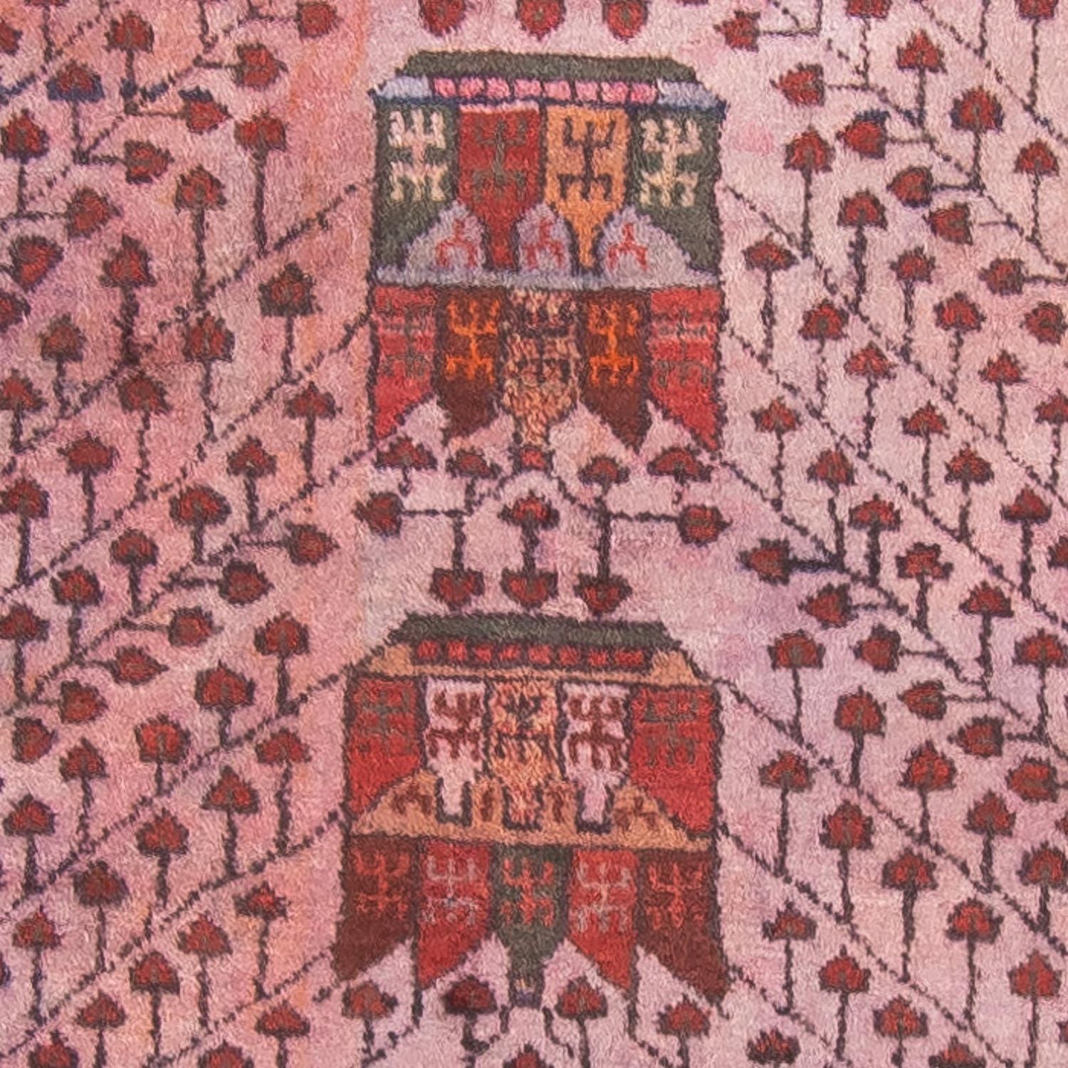 Alfombra persa - Nómada - 285 x 150 cm - rojo claro