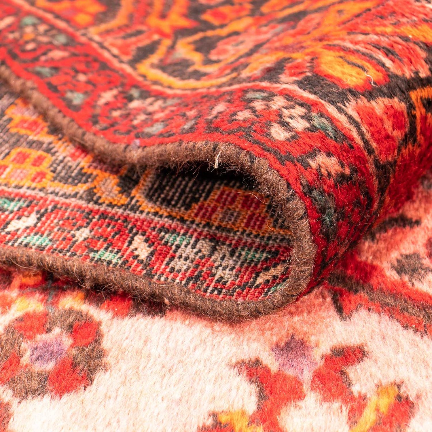 Alfombra persa - Nómada - 207 x 132 cm - rojo claro