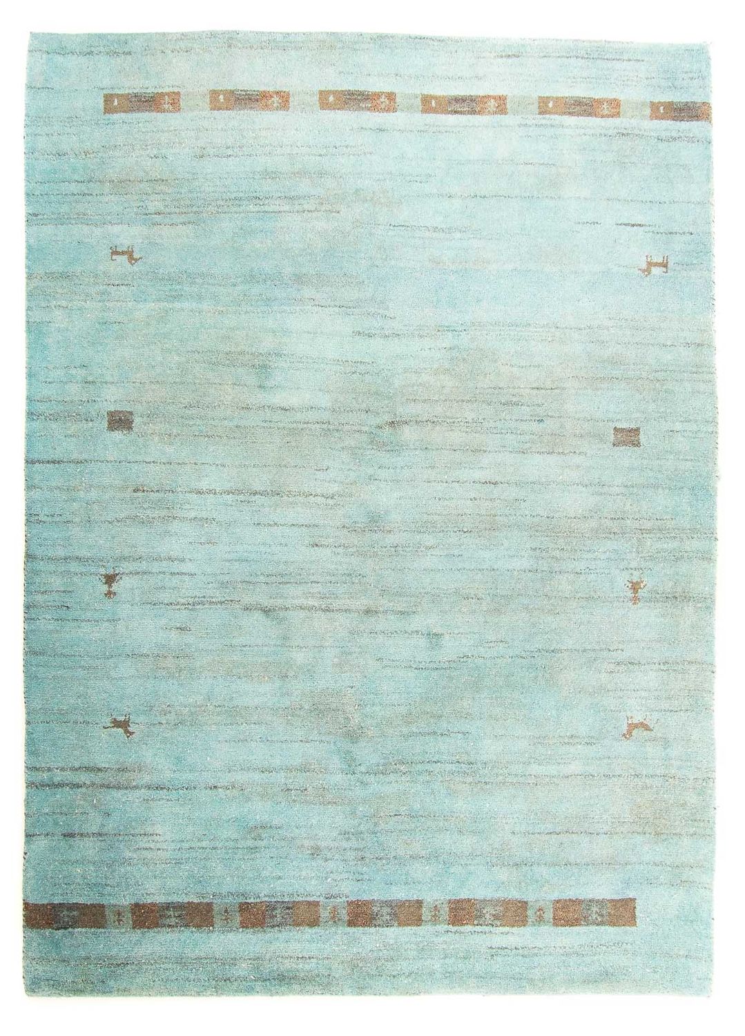 Alfombra Gabbeh - Indus - 237 x 170 cm - azul claro