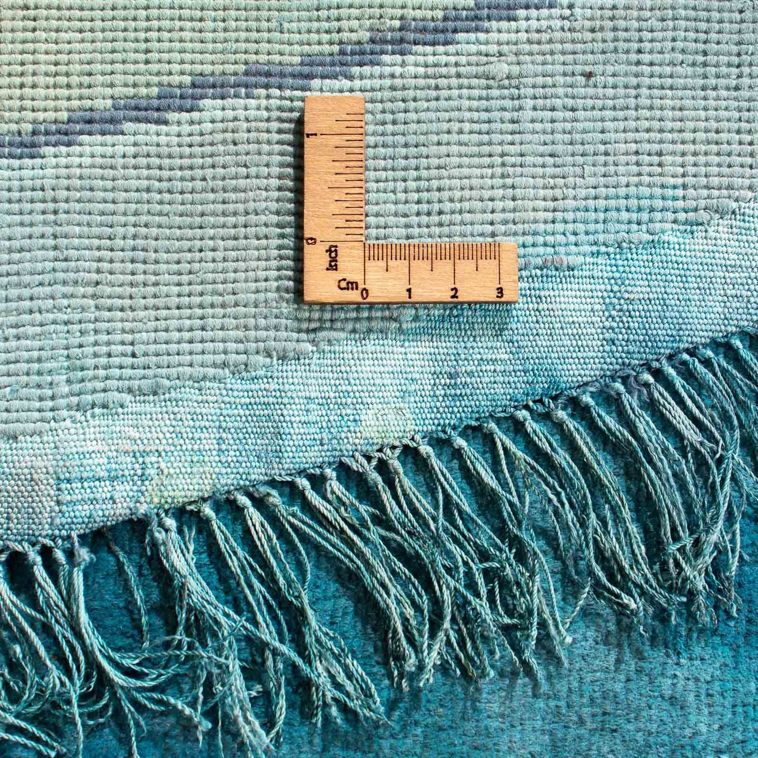 Alfombra de seda - Seda china redondo  - 187 x 187 cm - azul claro