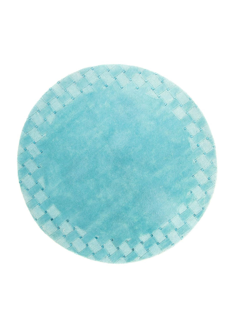 Alfombra de Nepal redondo  - 151 x 151 cm - azul claro