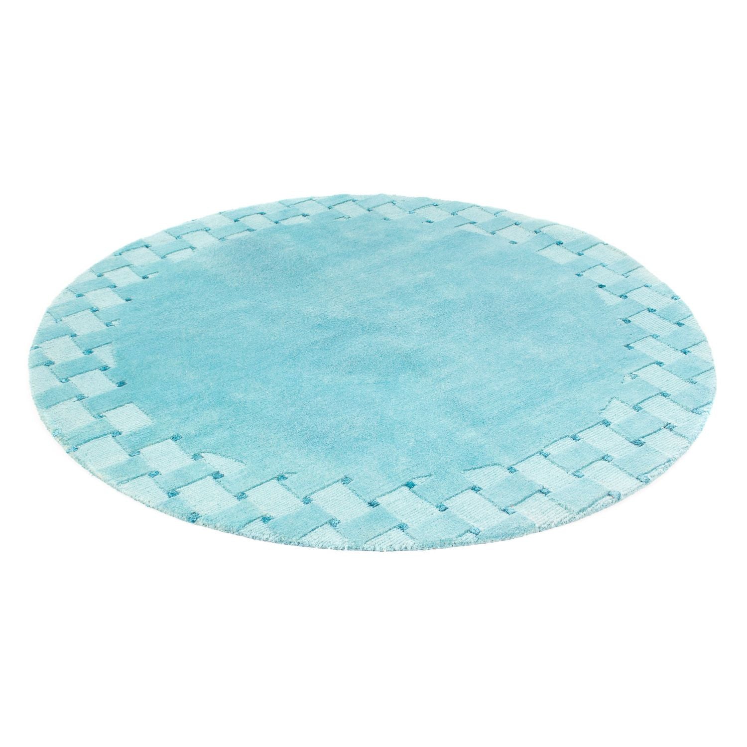 Alfombra de Nepal redondo  - 151 x 151 cm - azul claro