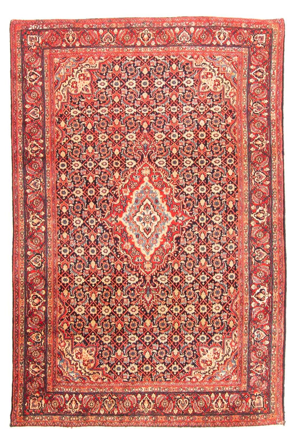 Alfombra persa - Nómada - 202 x 135 cm - rojo claro