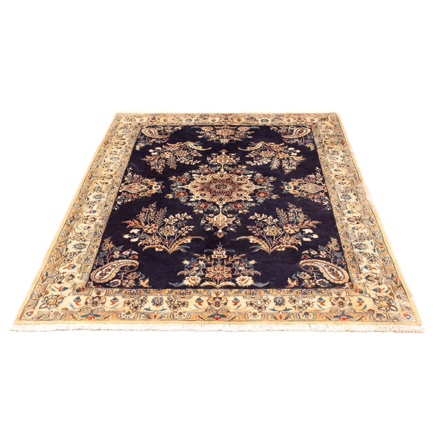 Alfombra Persa - Nain - Real - 197 x 129 cm - azul oscuro