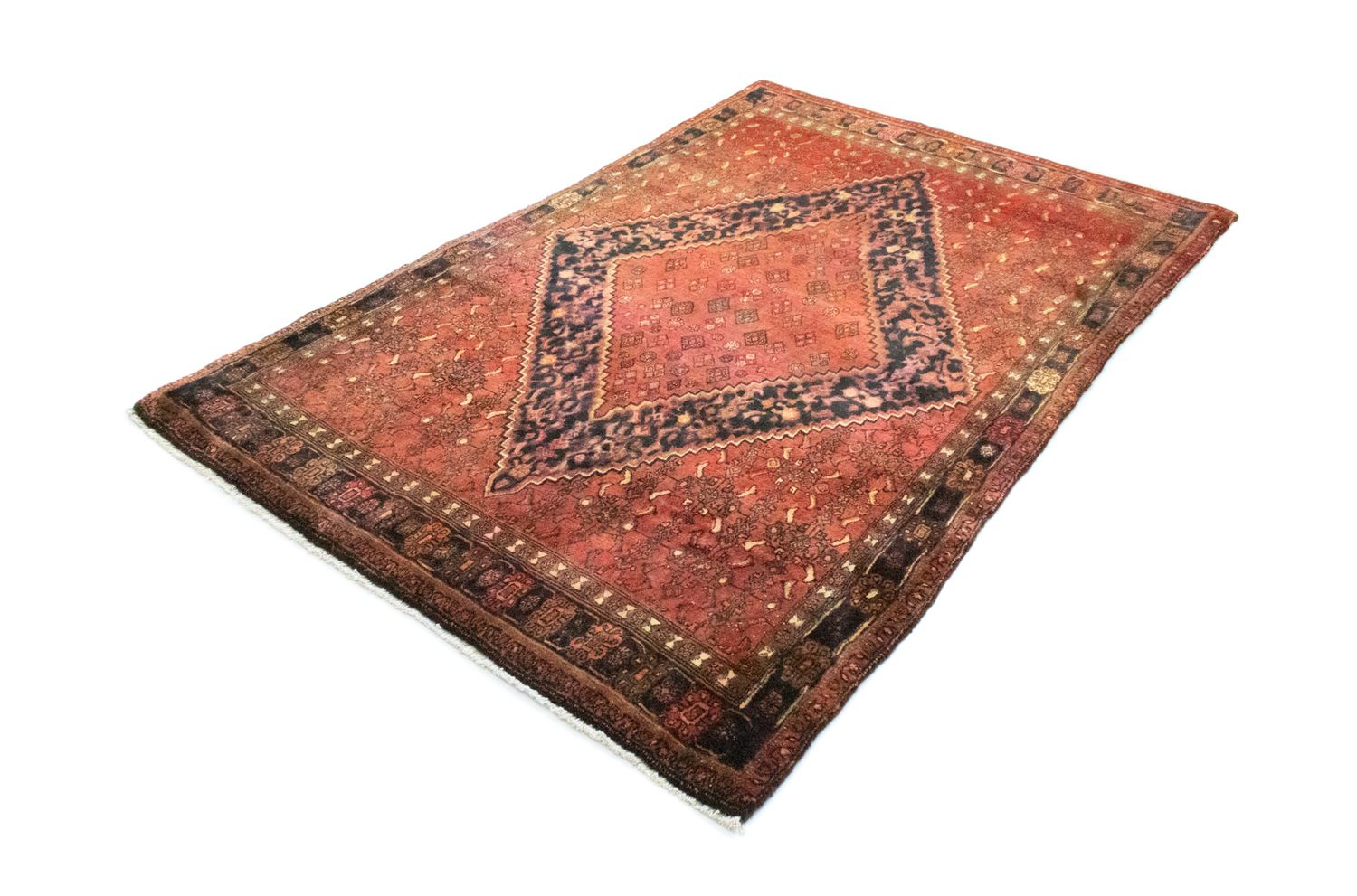 Alfombra persa - Bidjar - 206 x 135 cm - naranja