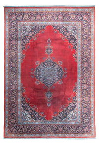 Alfombra persa - Keshan - 325 x 225 cm - rojo oscuro