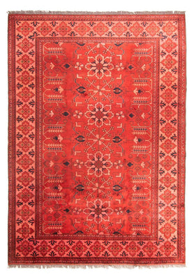 Alfombra afgana - Hatschlu - 296 x 210 cm - rojo oscuro
