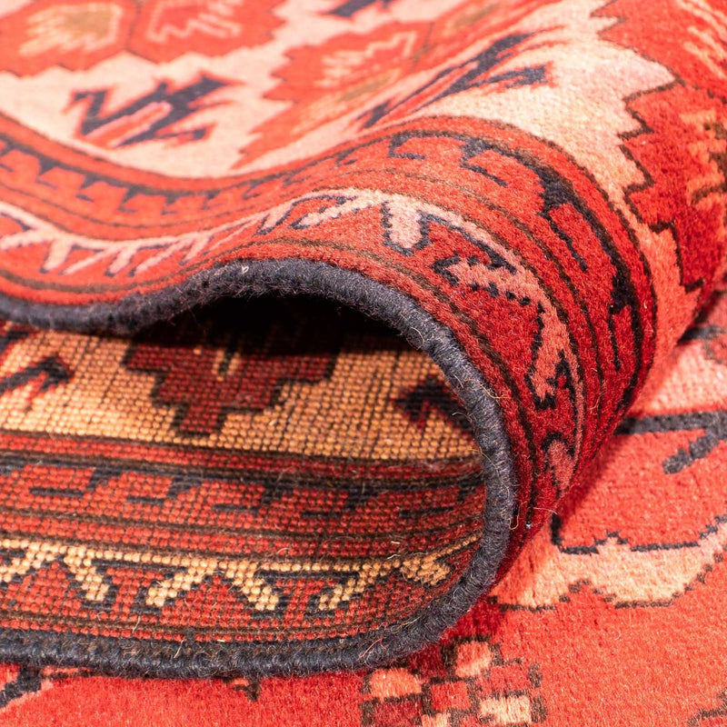 Alfombra afgana - Hatschlu - 296 x 210 cm - rojo oscuro