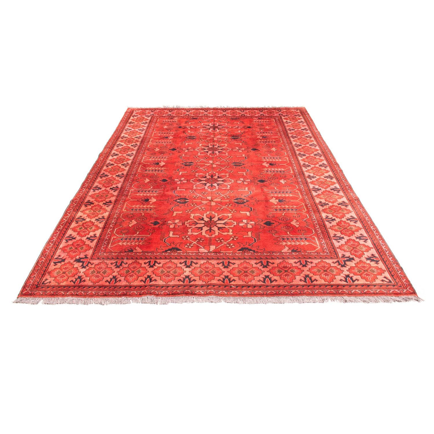 Alfombra afgana - Hatschlu - 296 x 210 cm - rojo oscuro