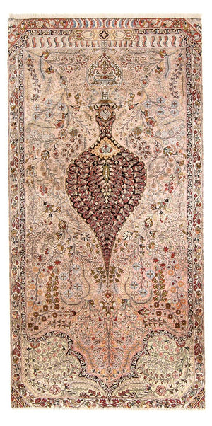 Alfombra de pasillo Alfombra de seda - Seda china - 200 x 104 cm - salmón