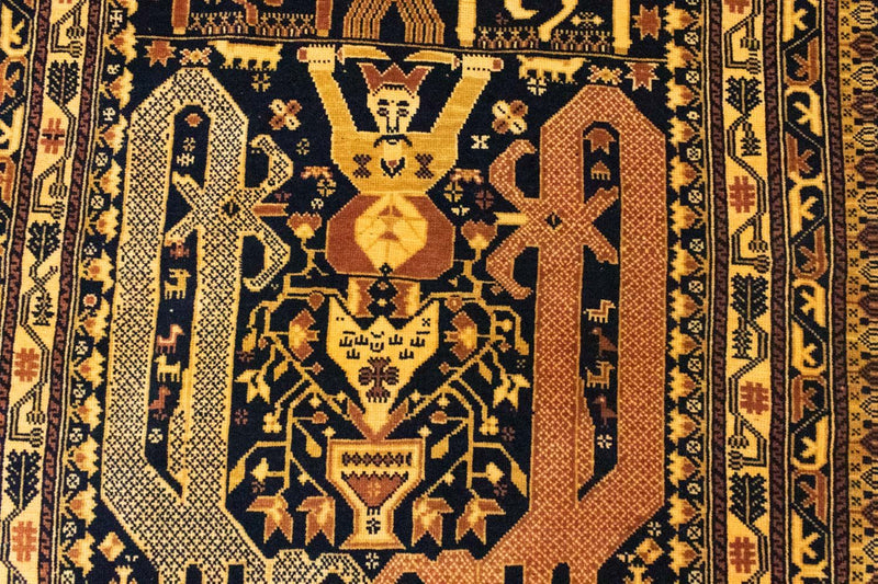 Alfombra afgana - 153 x 87 cm - azul