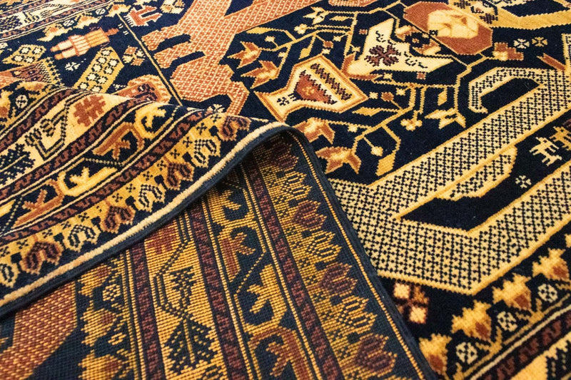 Alfombra afgana - 153 x 87 cm - azul