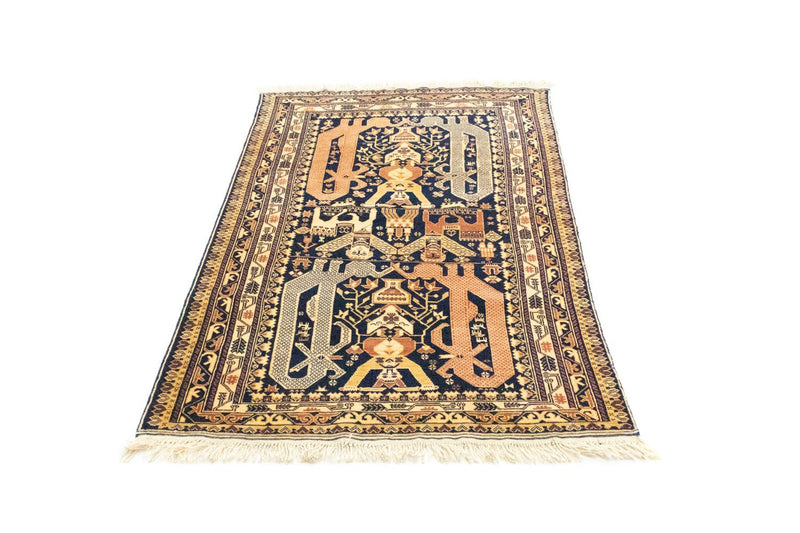 Alfombra afgana - 153 x 87 cm - azul