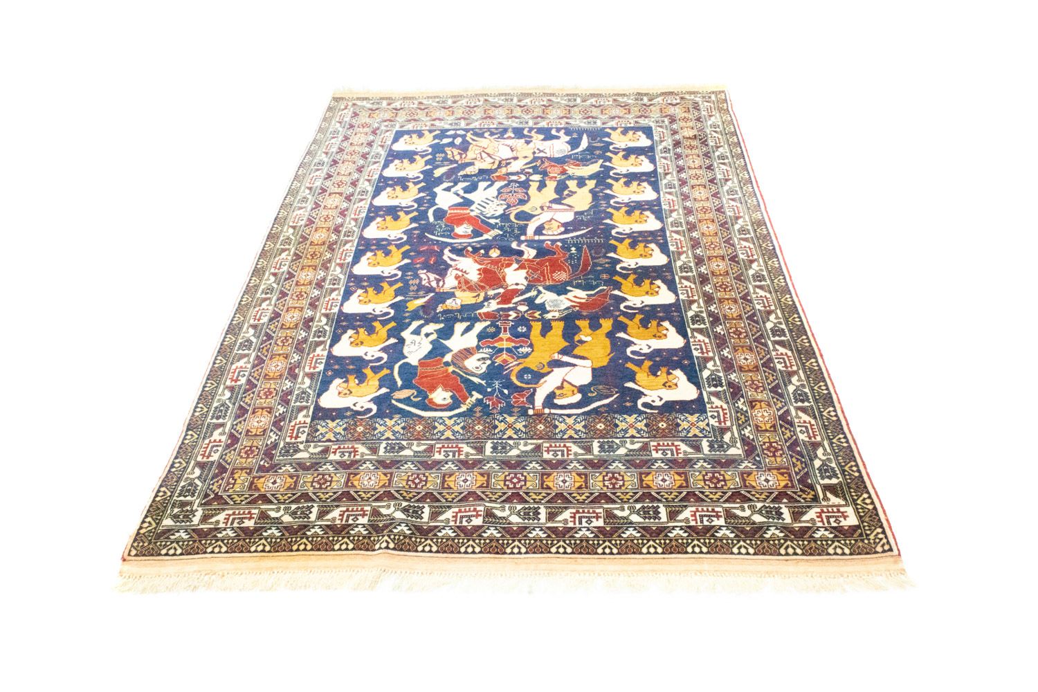 Alfombra afgana - 195 x 128 cm - azul