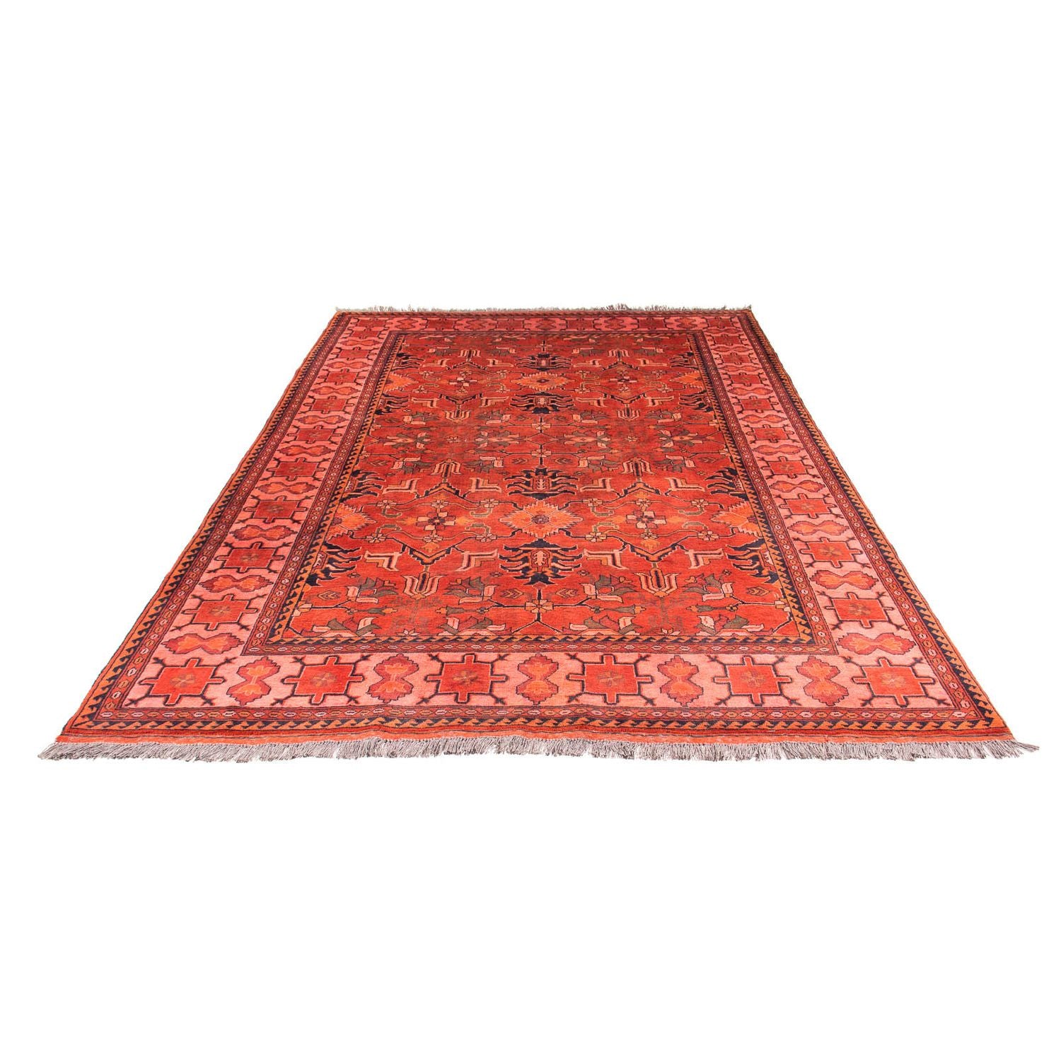 Alfombra afgana - Hatschlu - 300 x 205 cm - rojo claro
