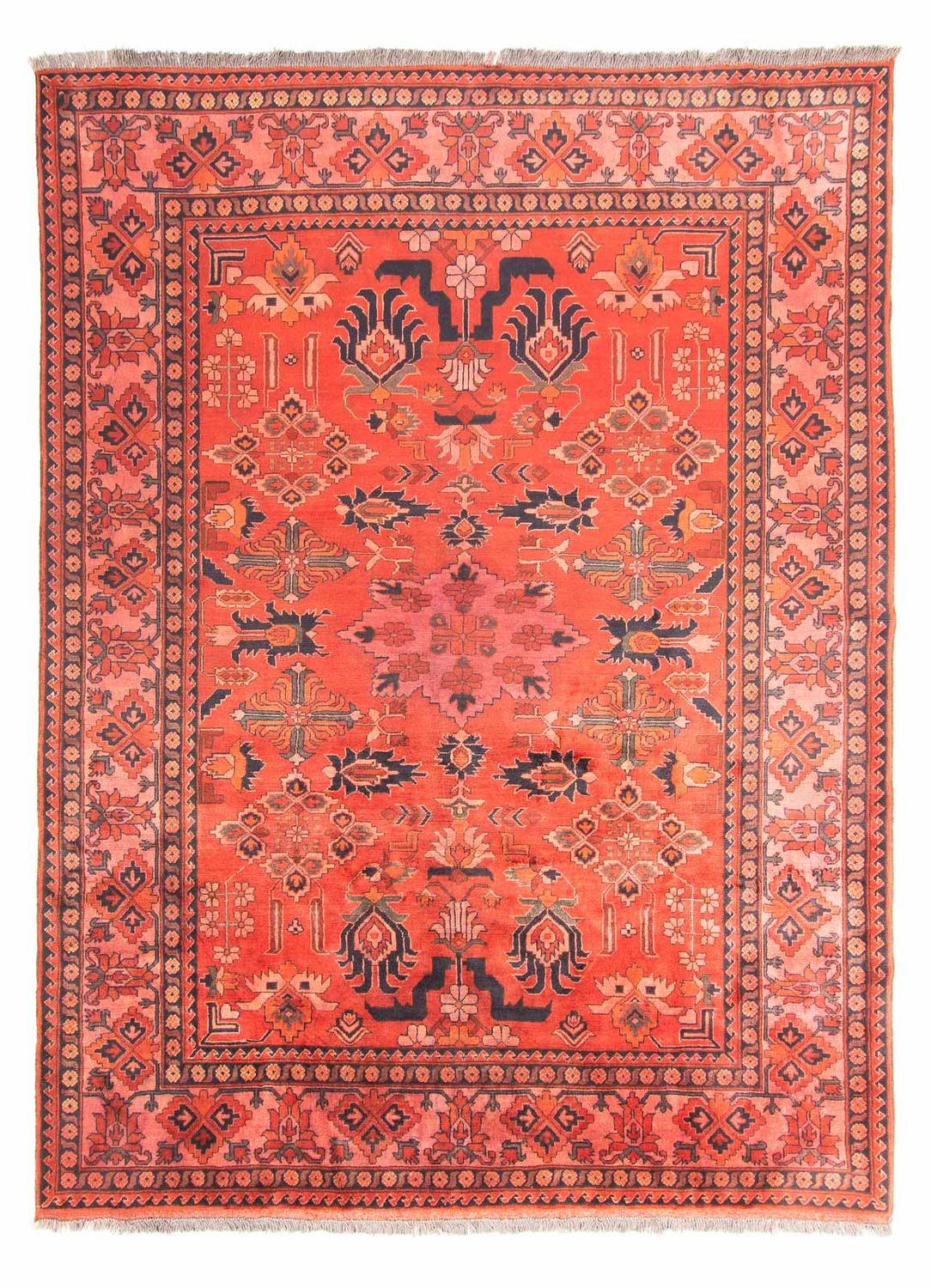 Alfombra afgana - Hatschlu - 280 x 200 cm - rojo claro