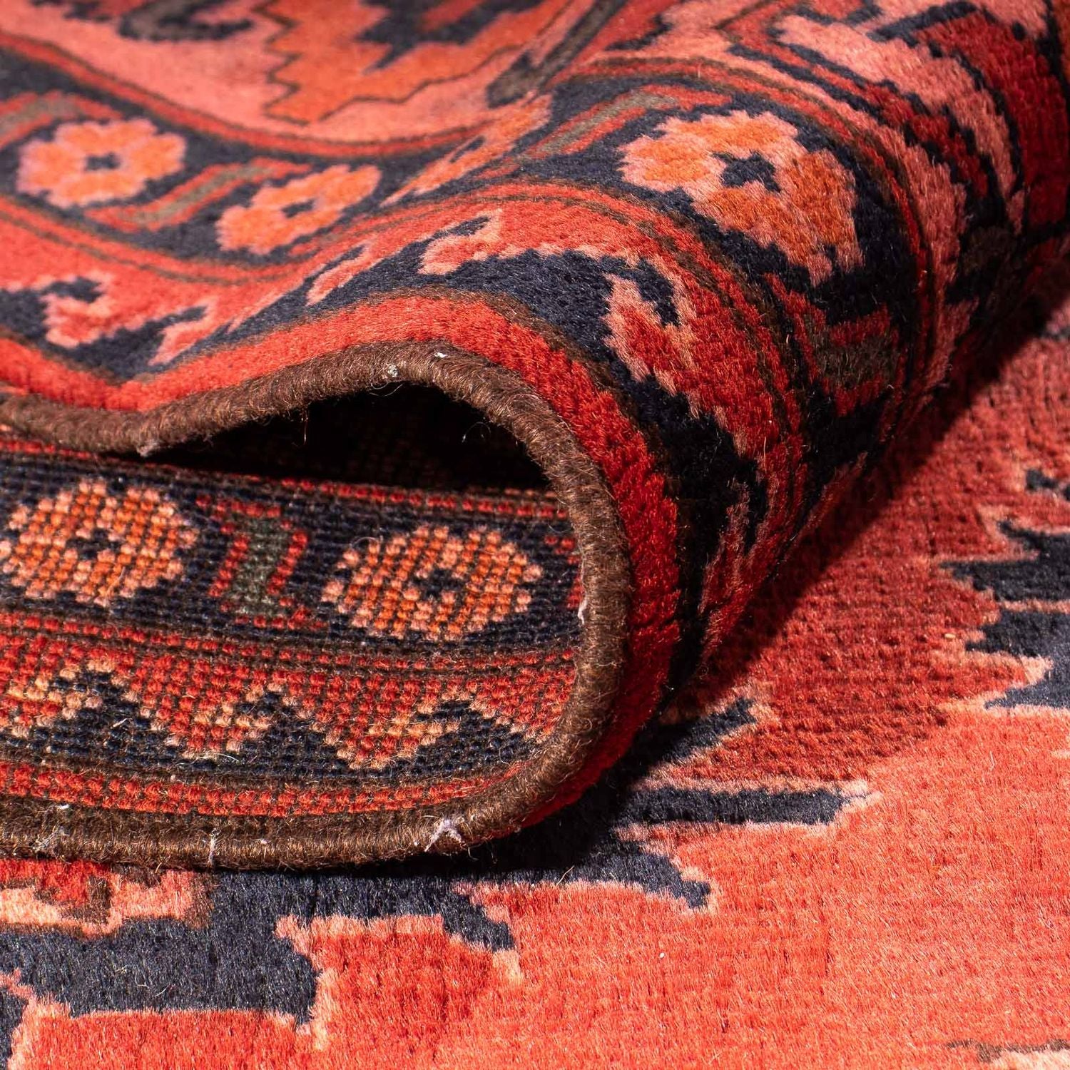 Alfombra afgana - Hatschlu - 280 x 200 cm - rojo claro