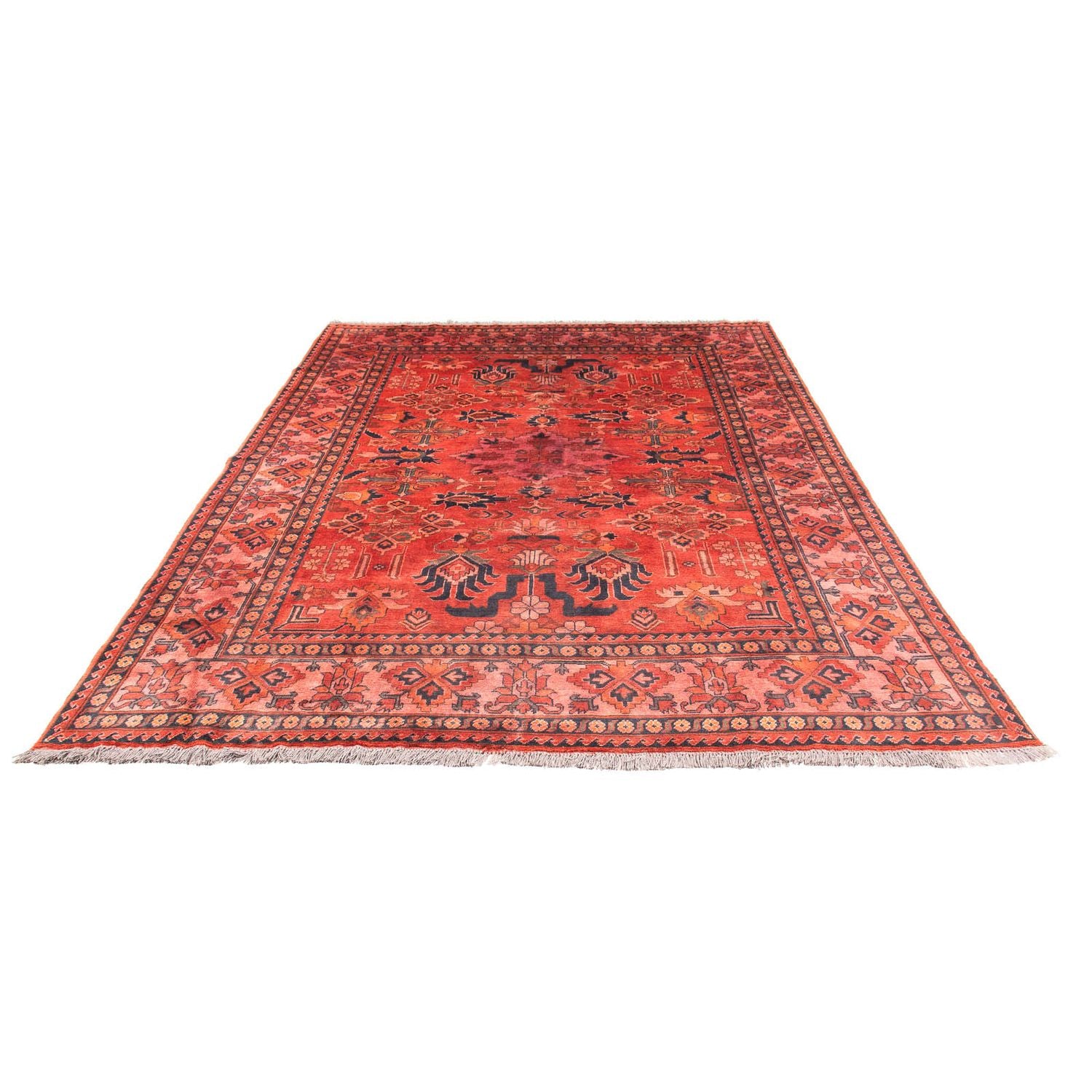 Alfombra afgana - Hatschlu - 280 x 200 cm - rojo claro
