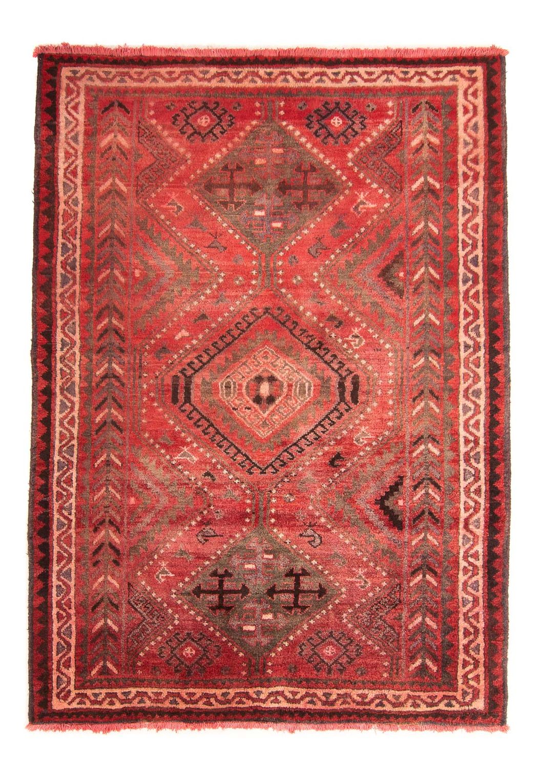 Alfombra persa - Nómada - 242 x 174 cm - rojo oscuro