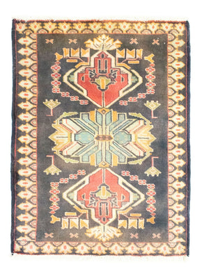 Alfombra Turkaman - 87 x 67 cm - azul oscuro