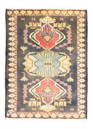 Alfombra Turkaman - 87 x 67 cm - azul oscuro