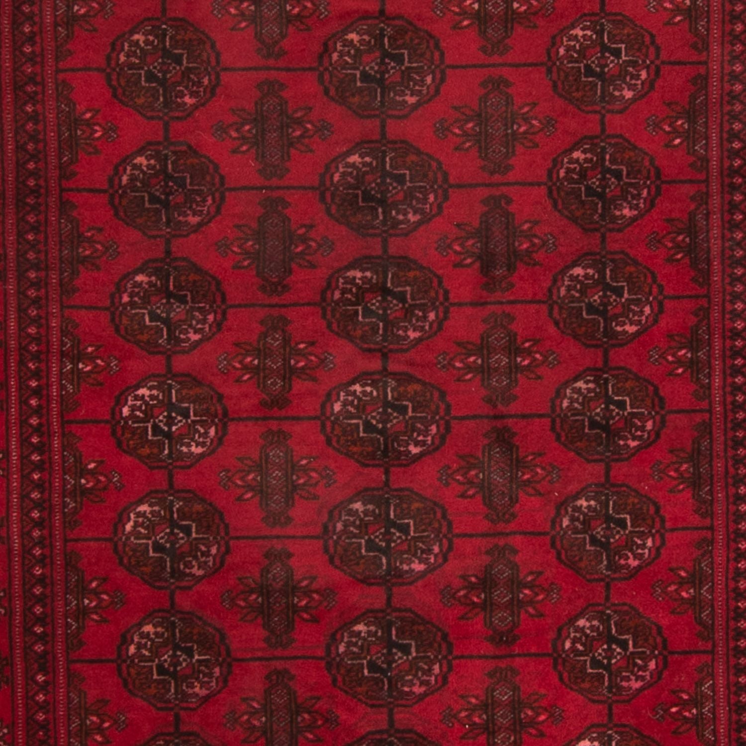 Alfombra de pasillo Alfombra afgana - Bukhara - 280 x 106 cm - rojo oscuro