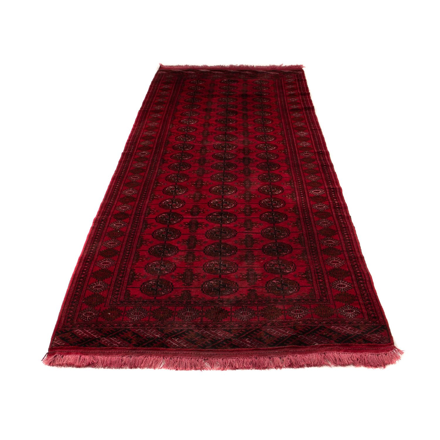 Alfombra de pasillo Alfombra afgana - Bukhara - 280 x 106 cm - rojo oscuro