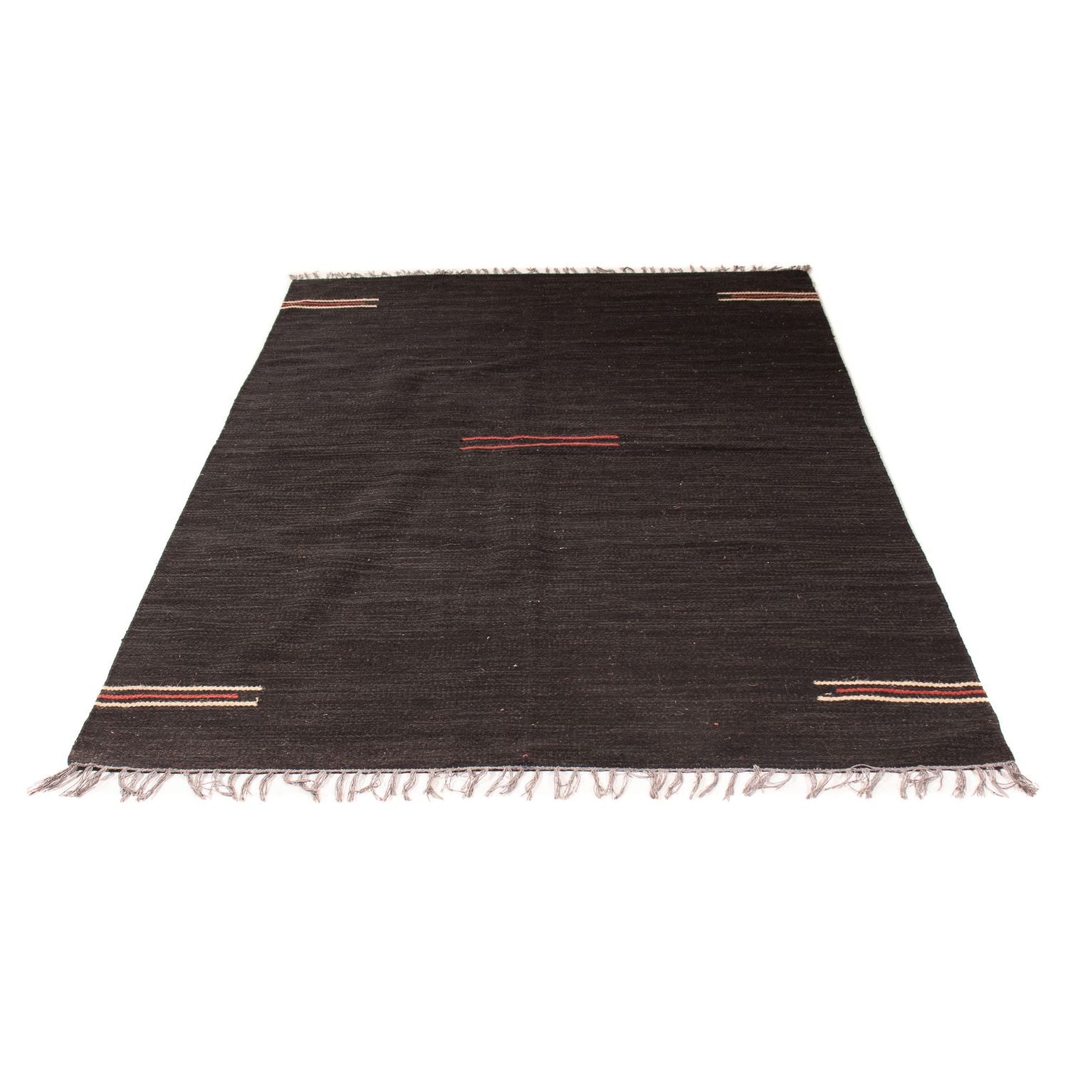 Alfombra Kelim - Tendencia - 195 x 132 cm - marrón oscuro
