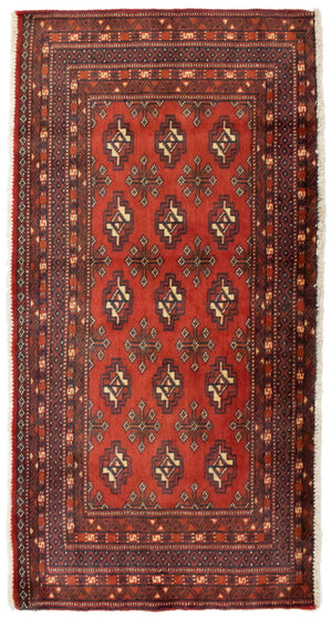 Alfombra de pasillo Alfombra Turkaman - 100 x 50 cm - rojo