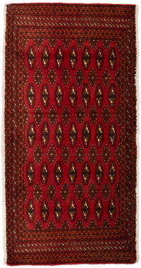 Alfombra Turkaman - 130 x 60 cm - rojo