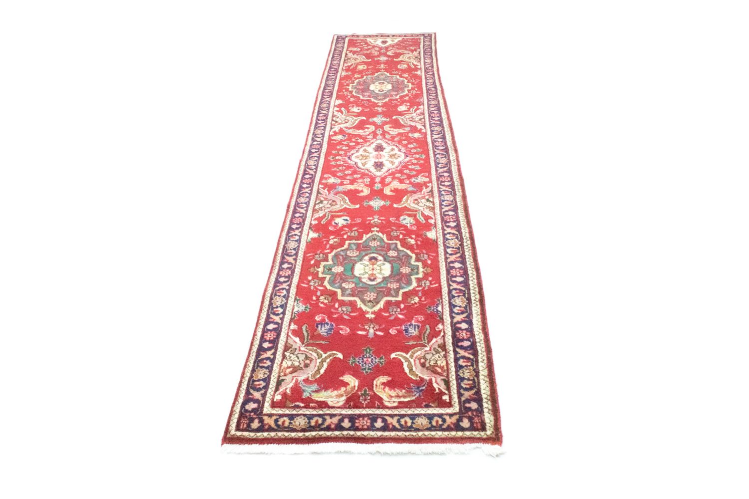 Alfombra de pasillo Alfombra persa - Tabriz - 417 x 85 cm - rojo